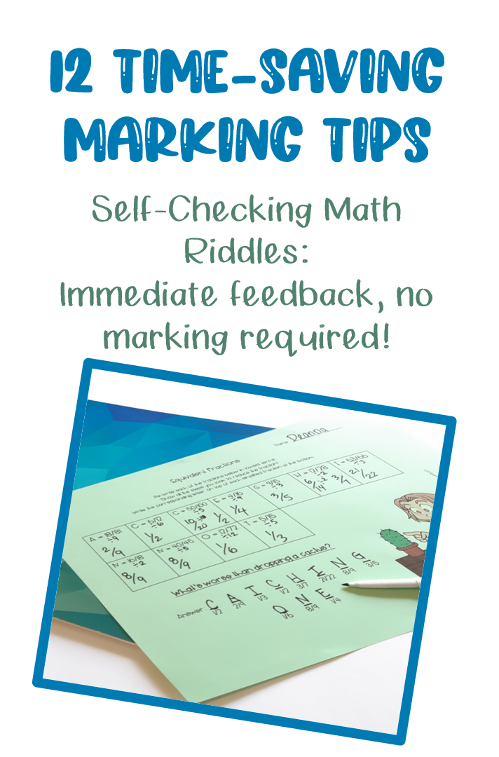 12 time-saving marking tips self-checking math riddles 