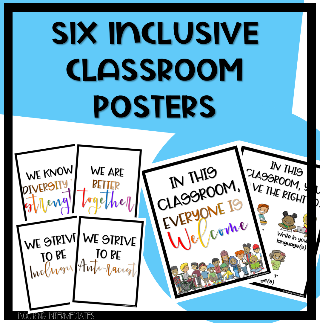 Six inclusive classroom posters