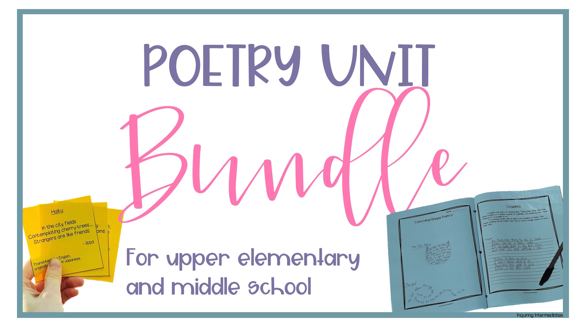 Poetry Unit Bundle for upper elementary and middle school students