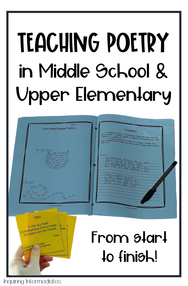 Teaching poetry in middle school and upper elementary from start to finish