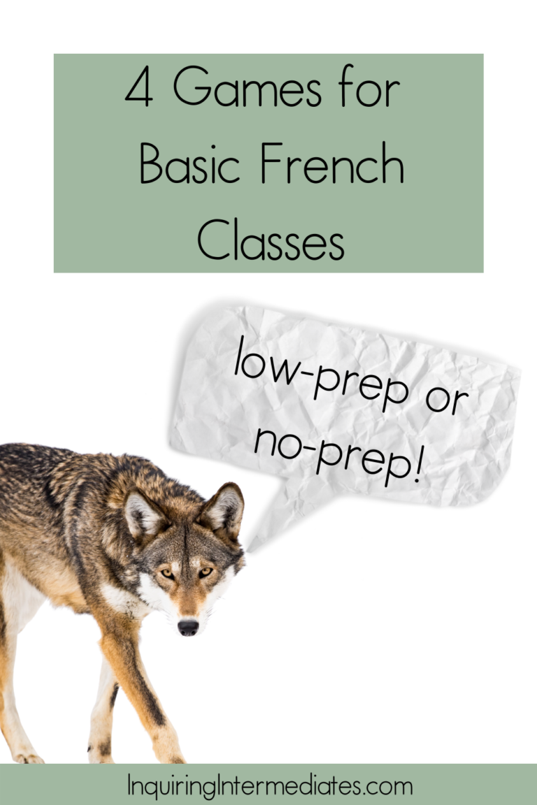 4 Games for Basic French Classes: low-prep or no-prep!