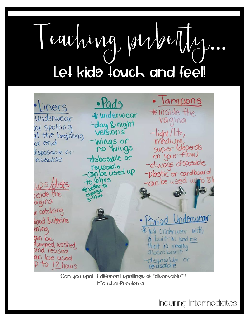 Teaching Puberty... let kids touch and feel!