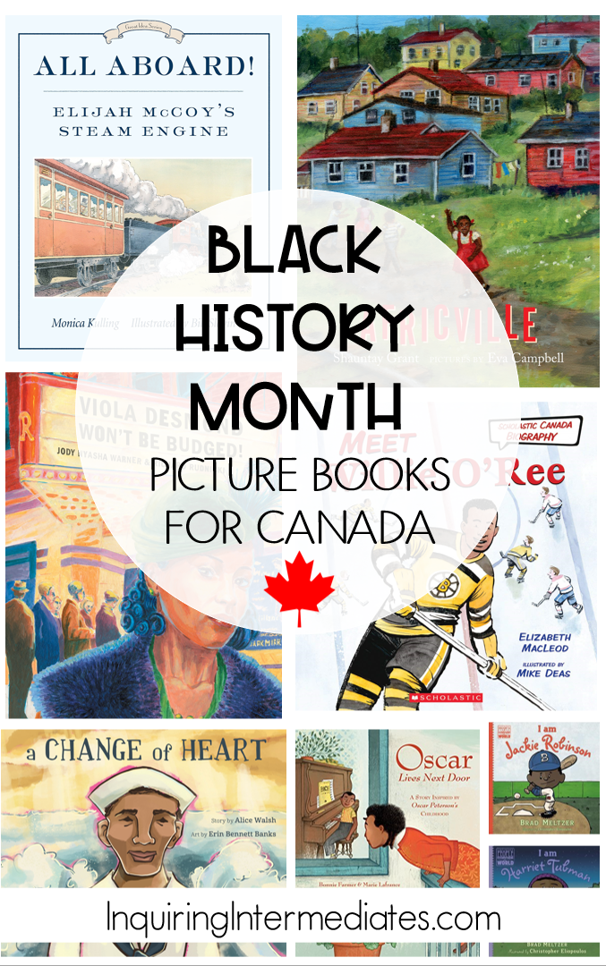 Collage of picture books for Black History Month in Canada.