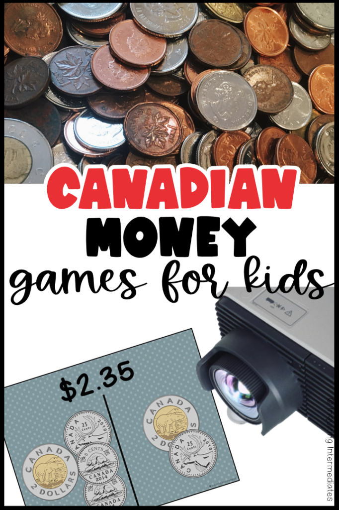 Text reads: Canadian Money Games for Kids