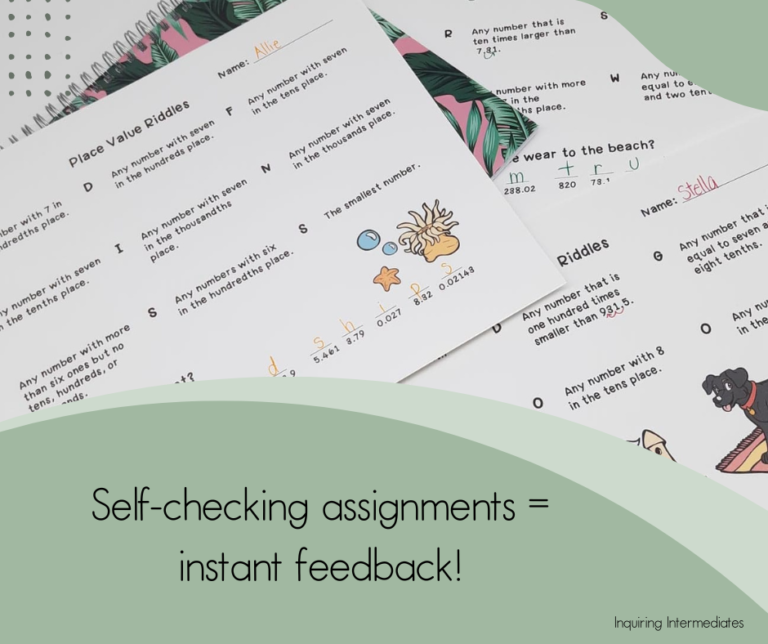 Self-checking assignments = instant feedback!